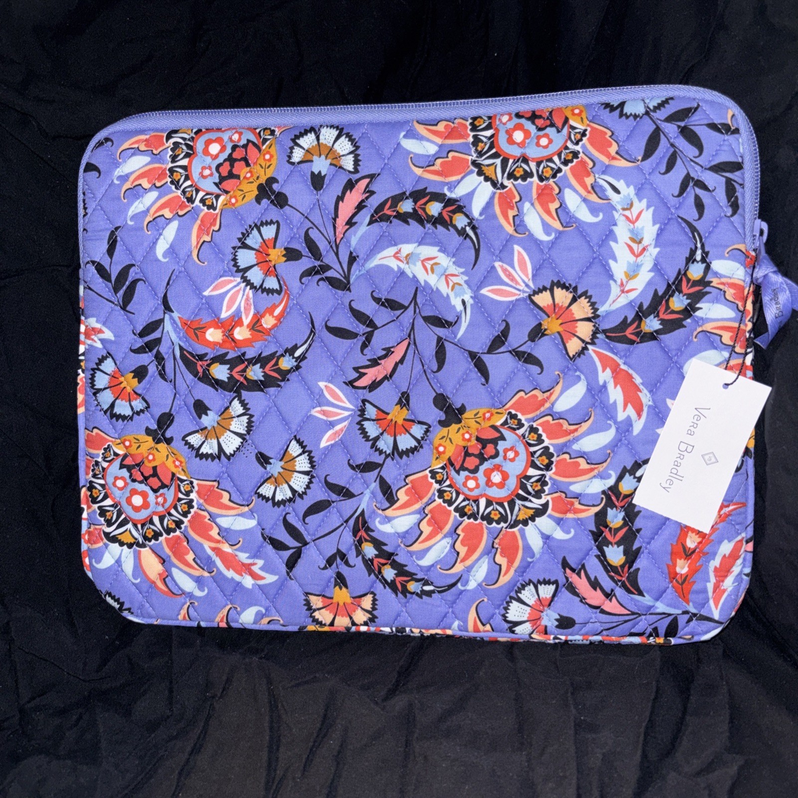 VERA BRADLEY Laptop Sleeve Case Factory Style MURAL GARDEN Floral Purple NWT $55