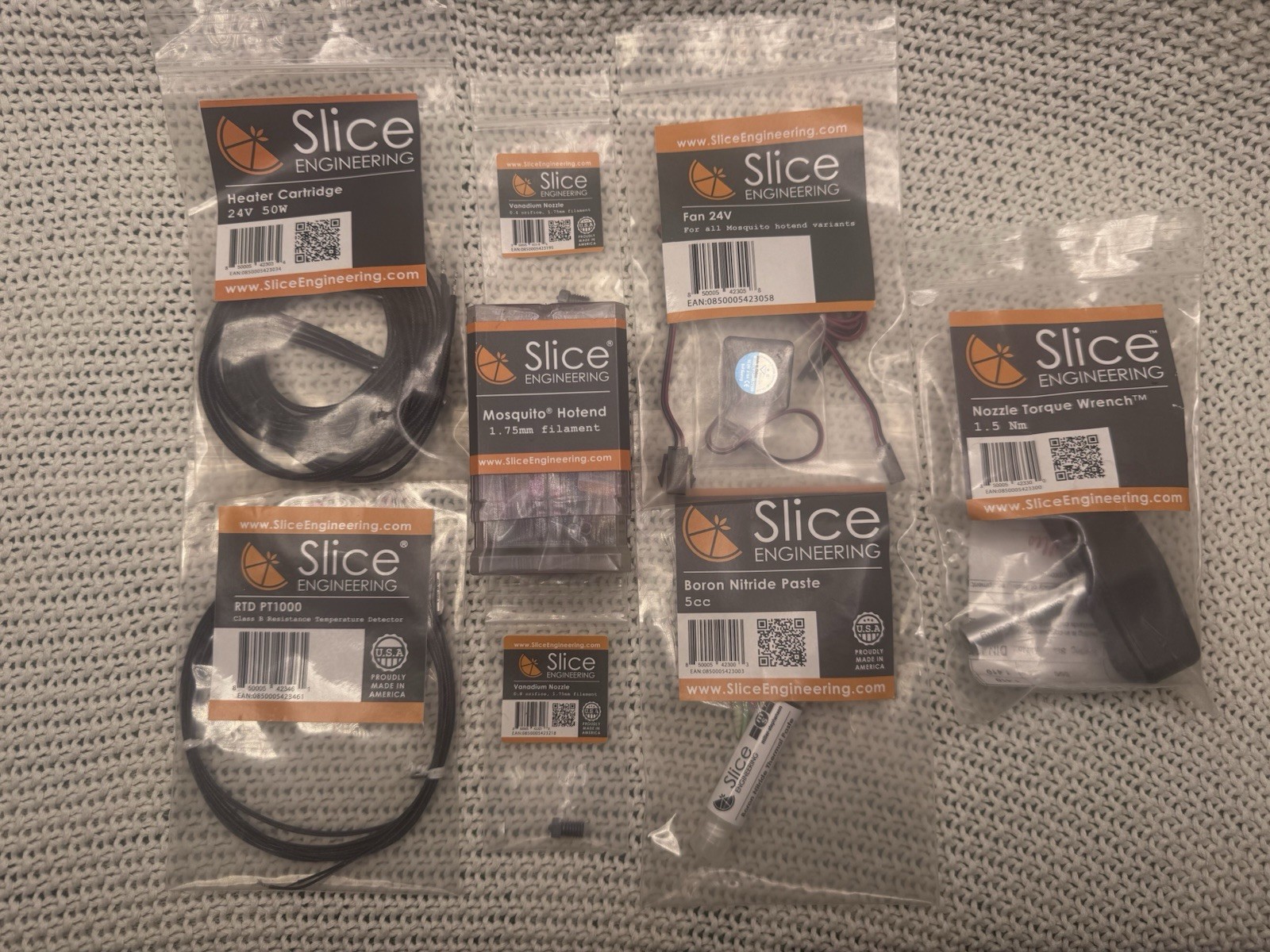 Slice Engineering Mosquito 3D Printer Hotend 1.75mm w/ PT1000 and Other Parts