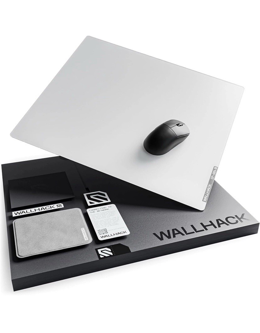 WALLHACK SP-004 Gaming Glass Mouse Pad White