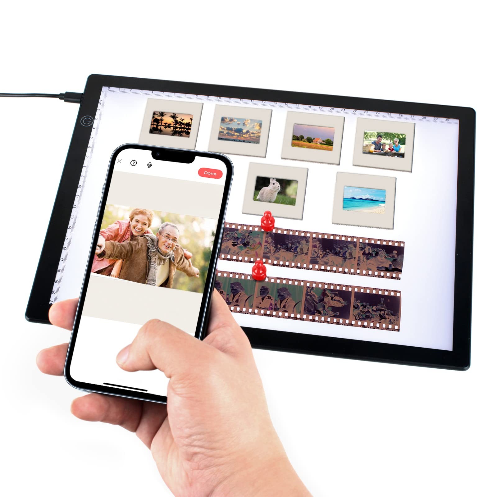 Slide Viewer Light Pad for Slides and Film Negative Scanning, Ultra-Thin A4 Size