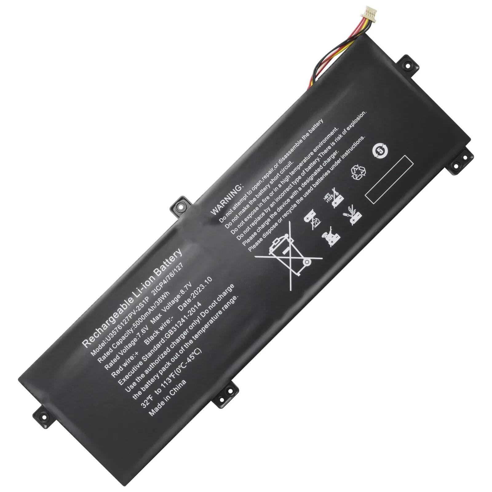 Genuine U3576127PV-2S1P U3576127PV H-4886280P Battery Gateway GWTN156-11BK 5 Pin