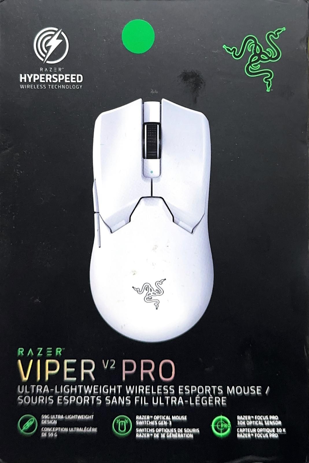 Razer Viper V2 Pro Lightweight Gaming Mouse 80 Hour Battery - White (Open Box)
