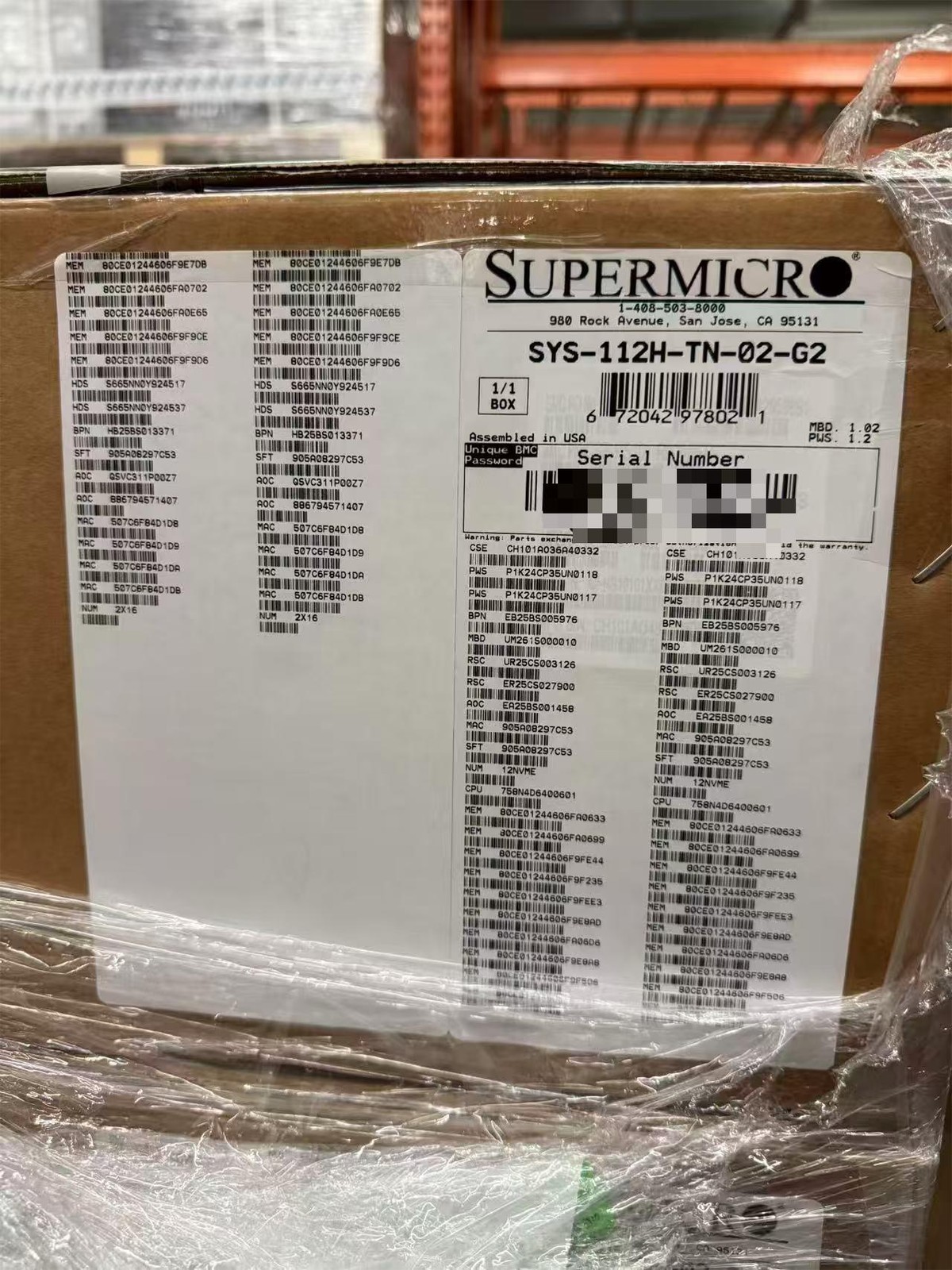 New Supermicro SYS-112H-TN-02-G2 Hyper Super Server W/ RAM/ CPU/ DRIVER