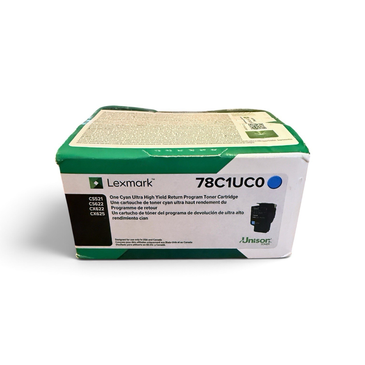 Lexmark 78C1UC0 Cyan Ultra High Yield Return Program Toner OEM New FactorySealed