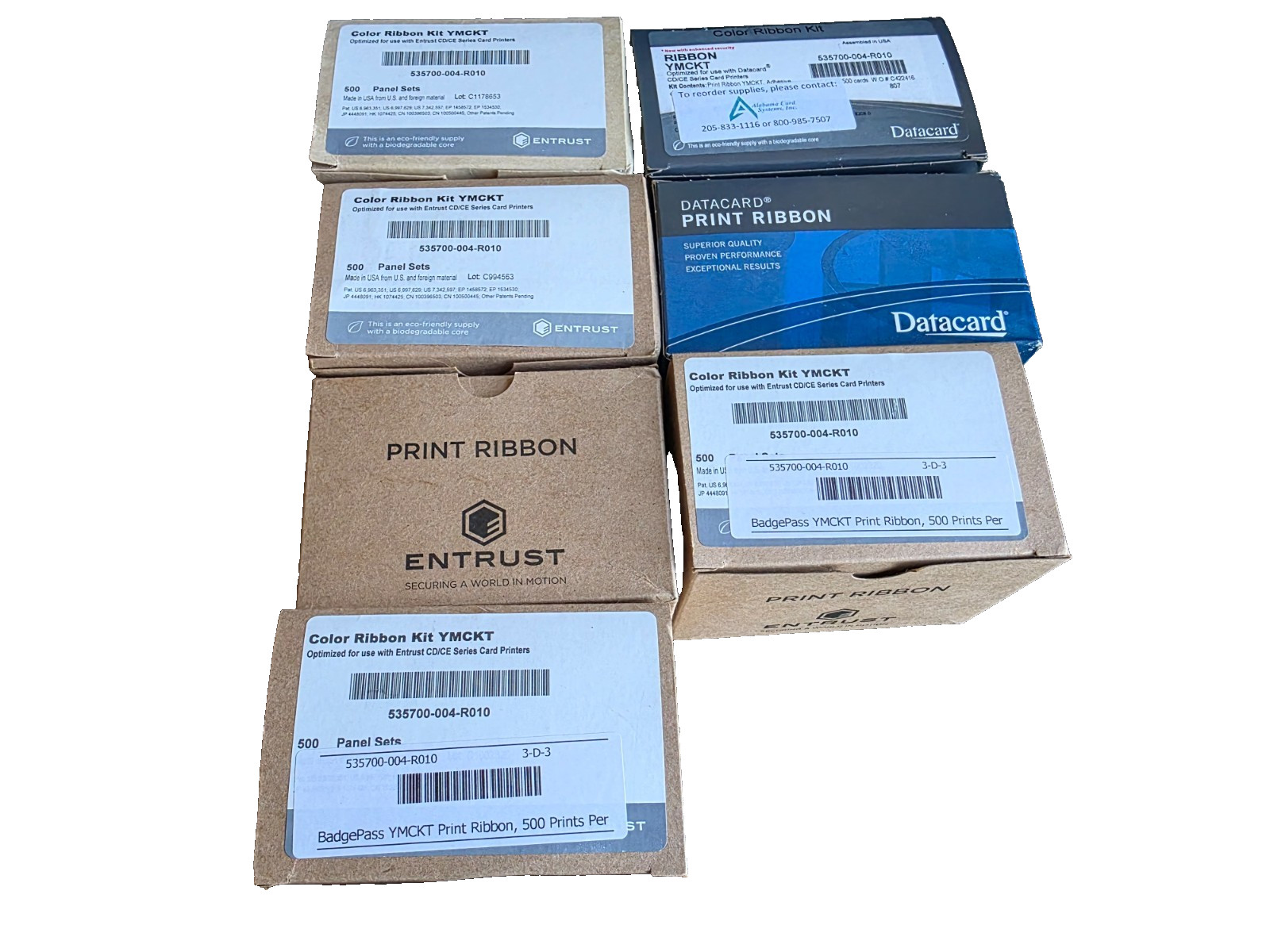 NEW Entrust/Datacard BadgePass Color Ribbon Kit YMCKT 500 Prints Per (Qty. 1)