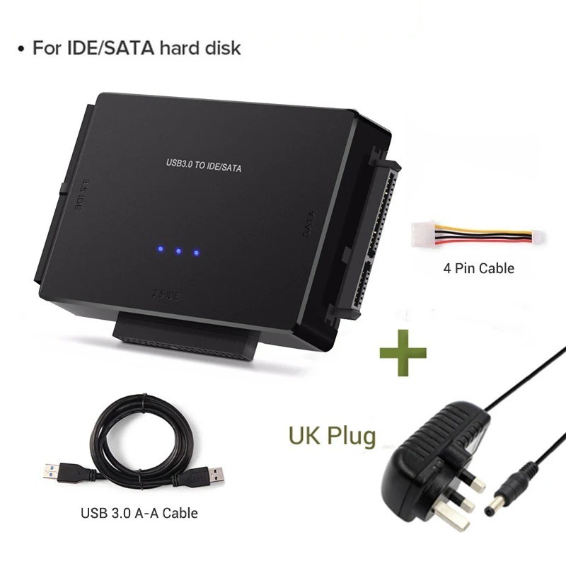 USB 3.0 to IDE & SATA Converter External Hard Drive Adapter Kit 2.5"/3.5" Cable
