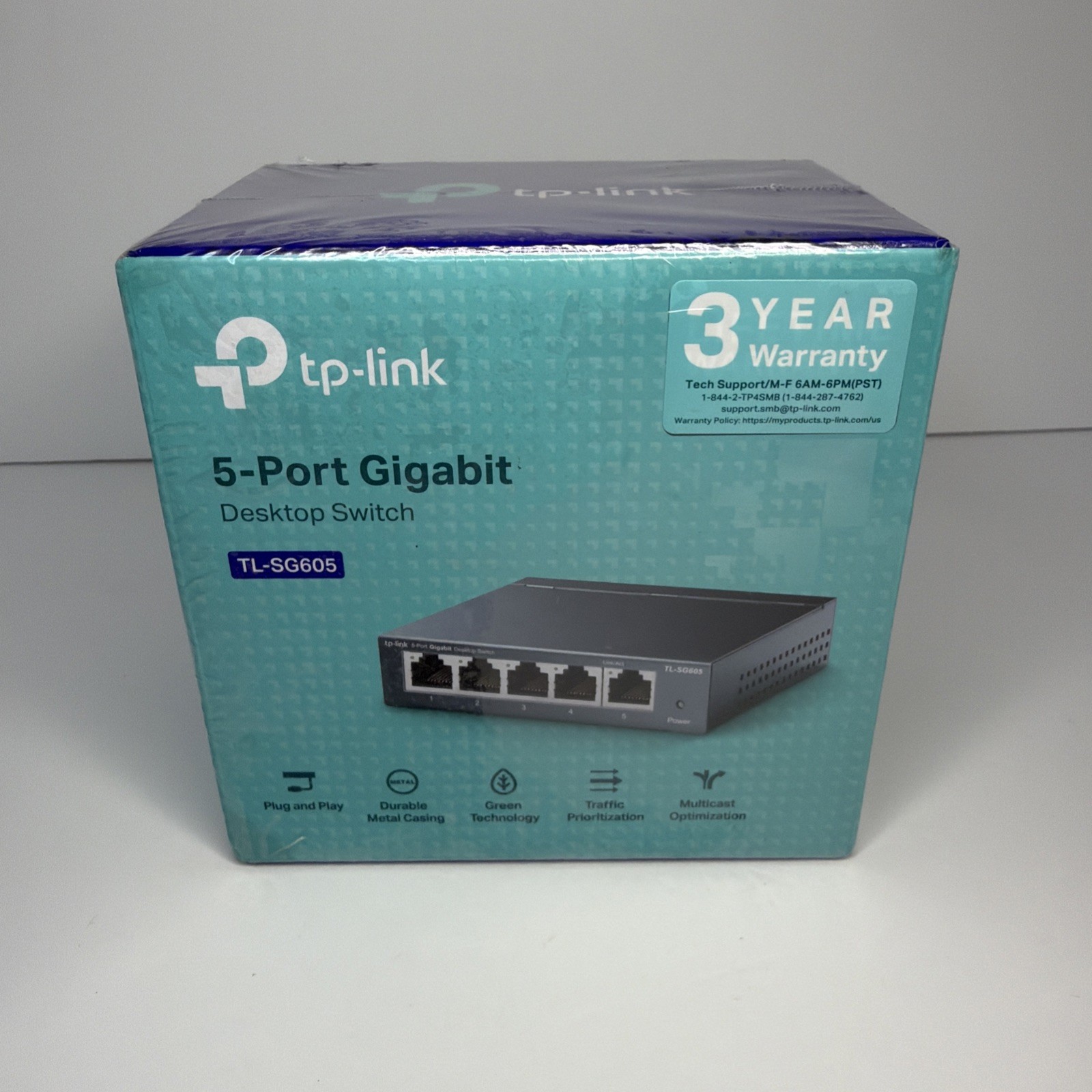 TP-Link TL-SG605 5-Port Gigabit Ethernet Switch Desktop | NEW Sealed
