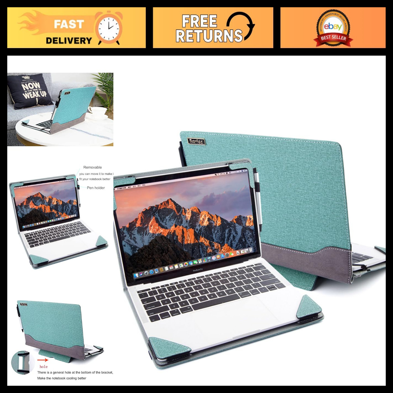 15.6 Inch Laptop Sleeve Case - Protective Cover for Chromebook & Notebook PC