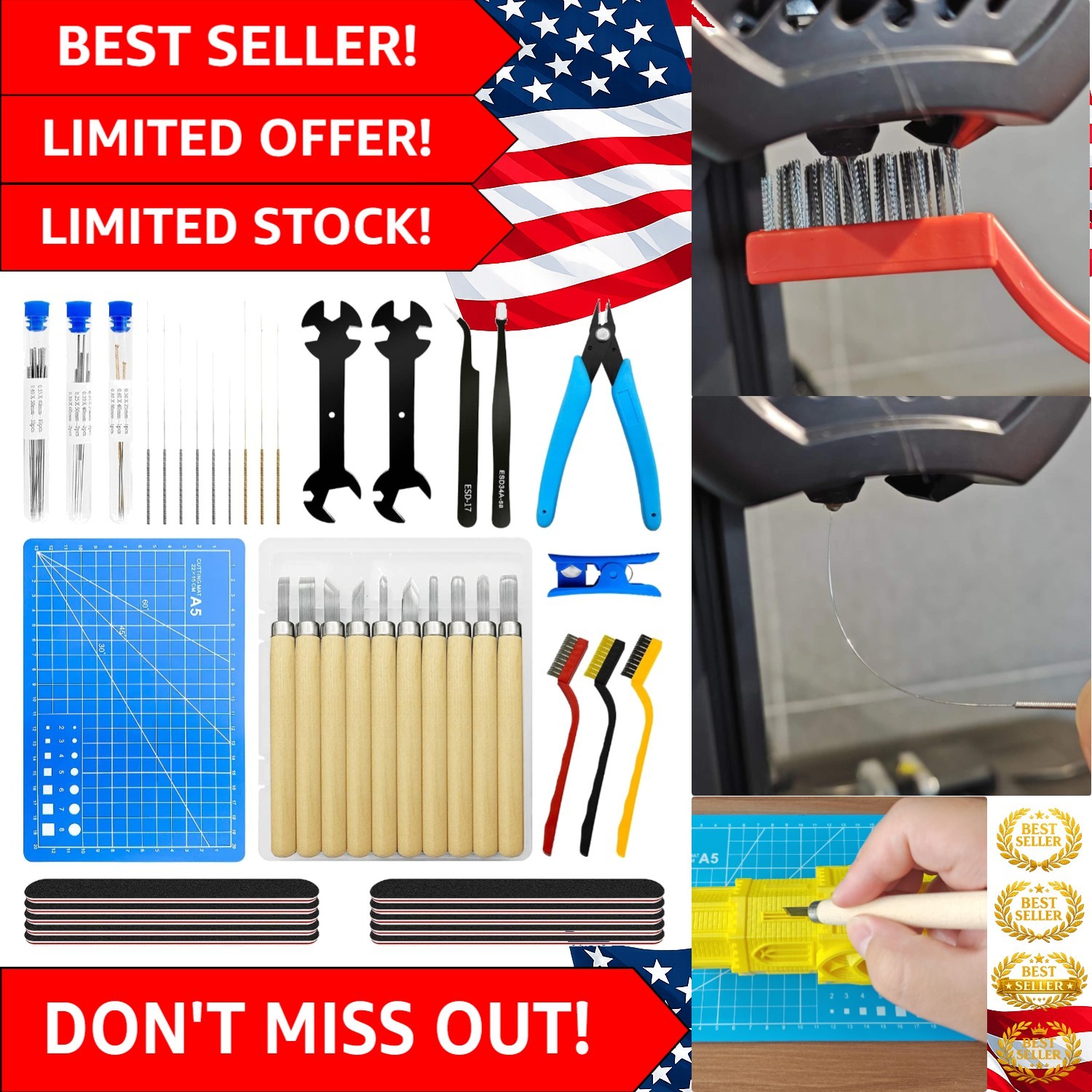 Comprehensive 61-Piece 3D Printer Tool Kit for Bambu Lab & Kobra - Ultimate Care
