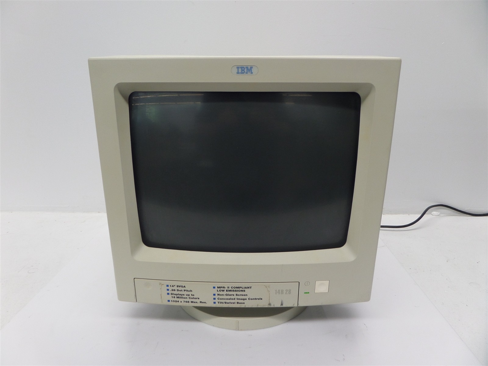 IBM 14R 28 Personal System 14" Color CRT Monitor 72G7448 1024x768