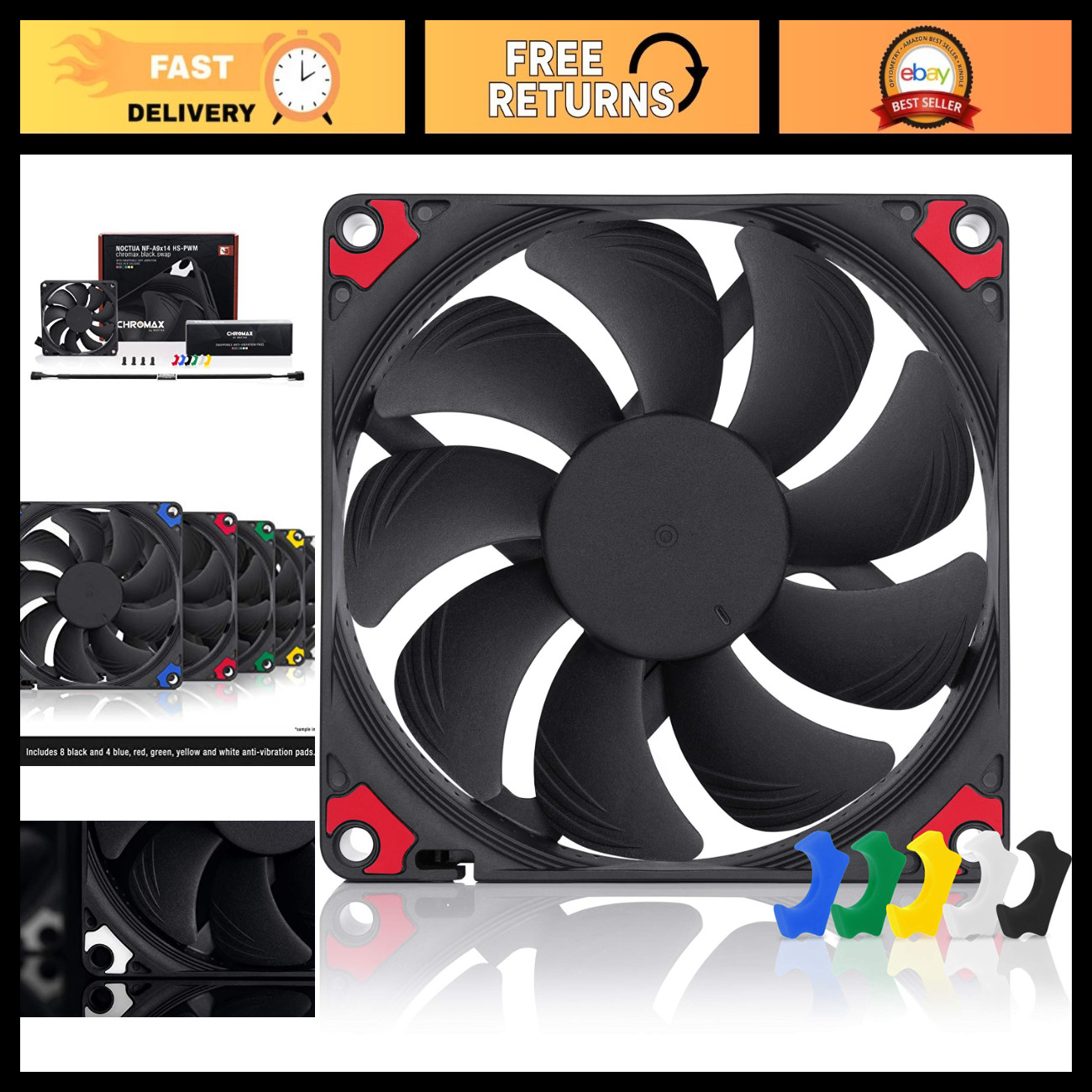 High-Performance 92mm Quiet PWM Fan, Slim Design, Ideal for PC Cooling & Upgrade