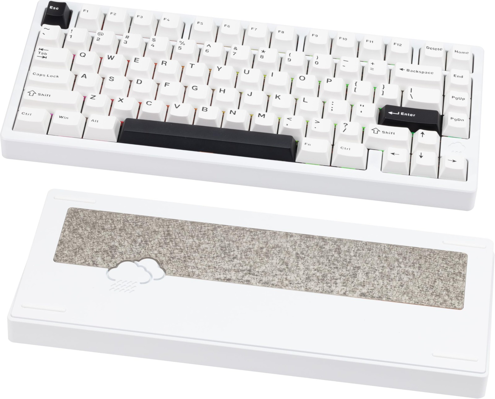 WOBKEY Rainy 75 CNC Aluminum HMX/JWK/Cocoa Switches Triple-Mode Connectivity ...