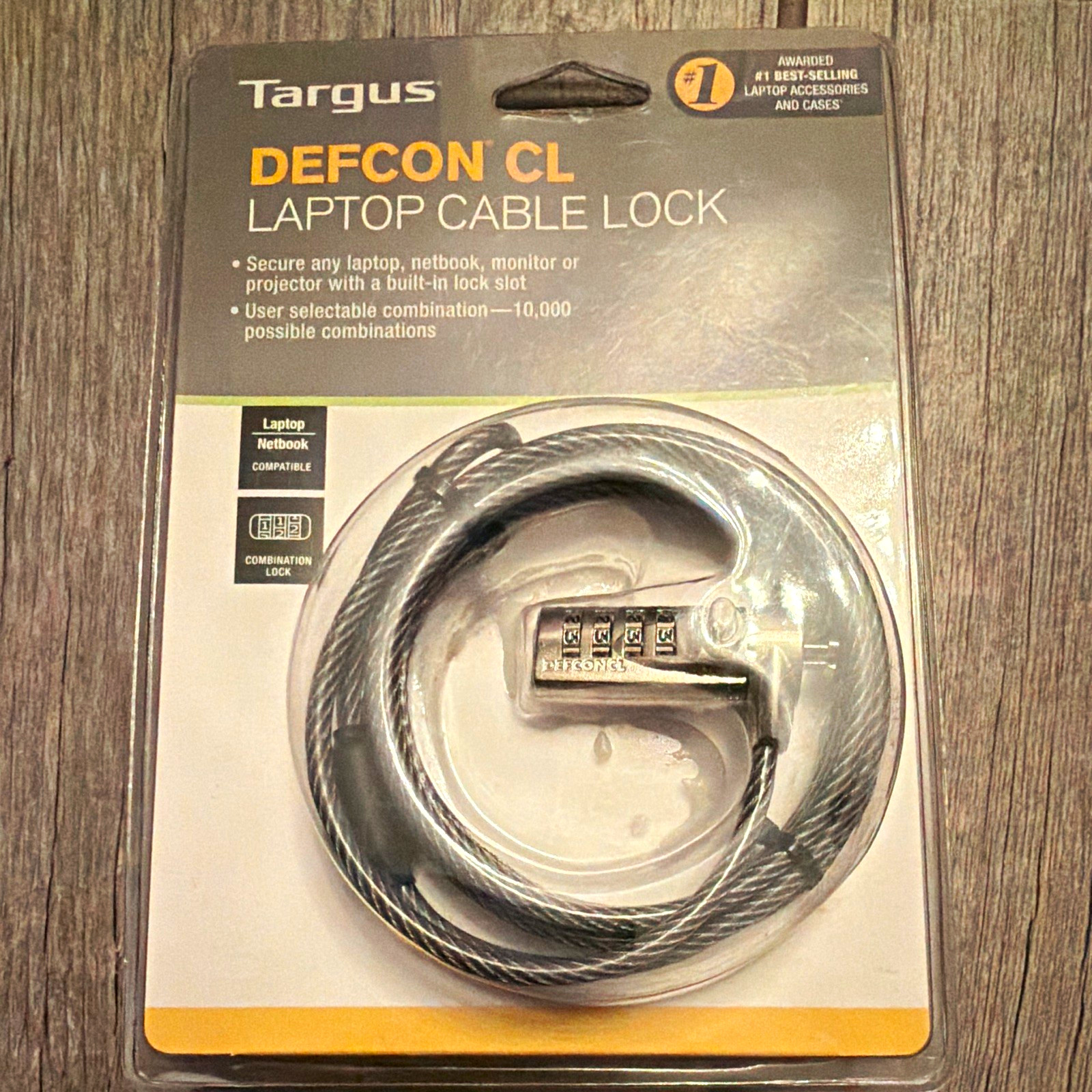 Targus DEFCON CL Laptop Cable Combination Lock 6.5 ft PA410U1 New Sealed
