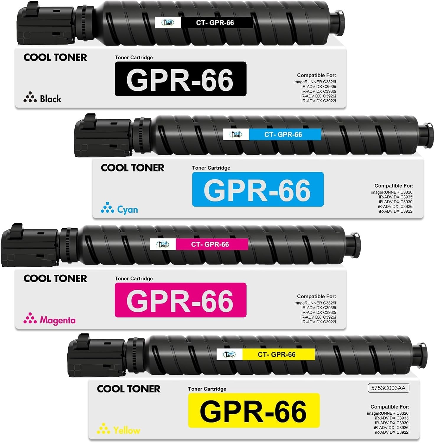 GPR66 Toner Cartridge Set 4 Pack for Canon imageRUNNER C3326i C3935i