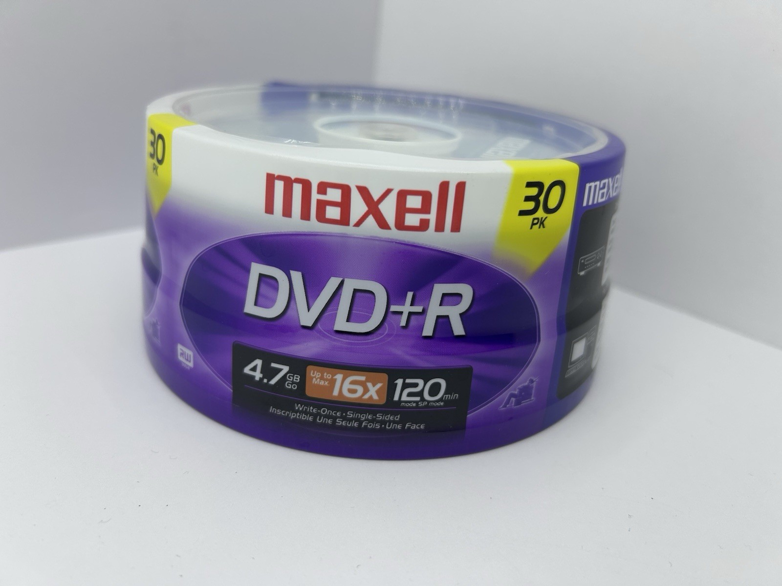 Maxell DVD+R 16X  4.7GB  120-Min 30-Pack  Spindle Sealed New Sealed 