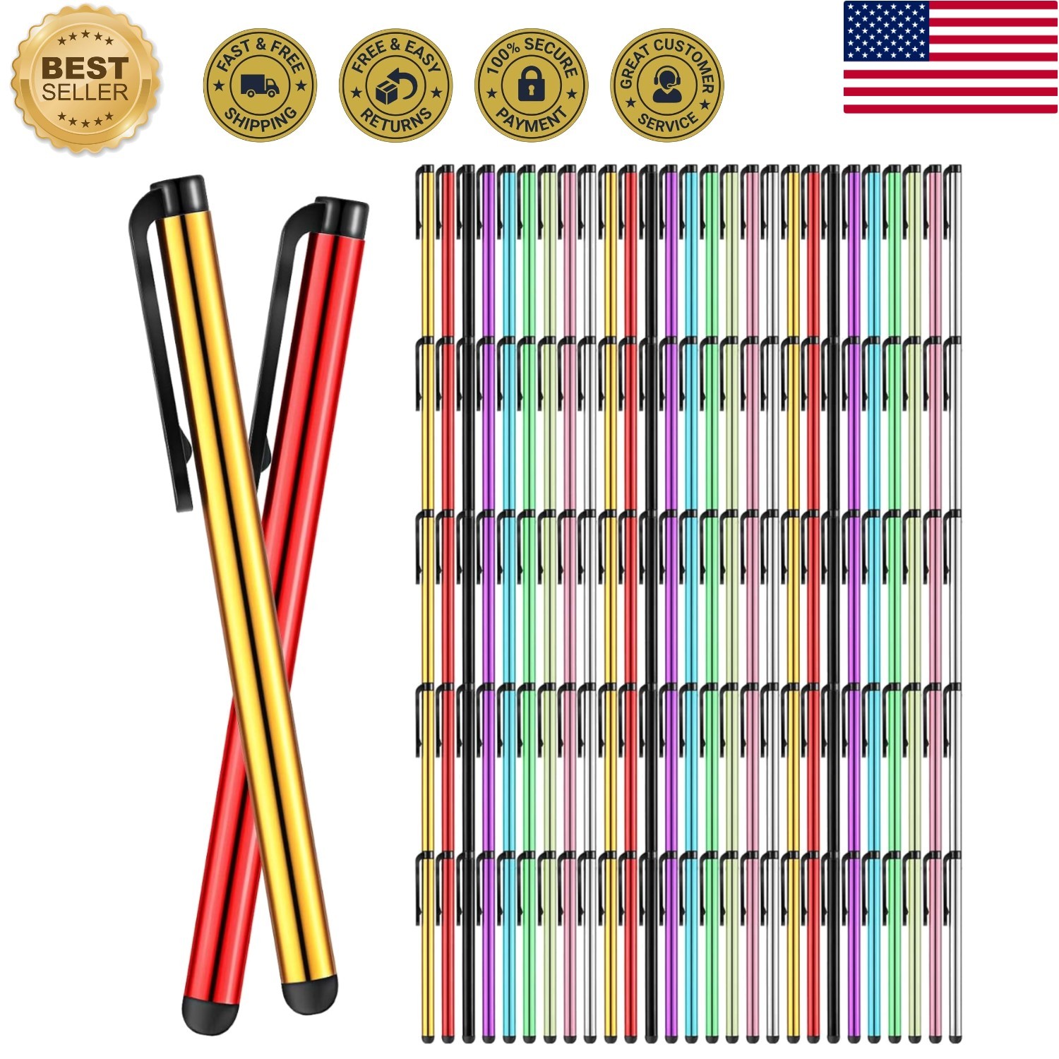 200 Pack Stylus Pens for Touch Screen Capacitive Touch Screen Stylus High Sen...