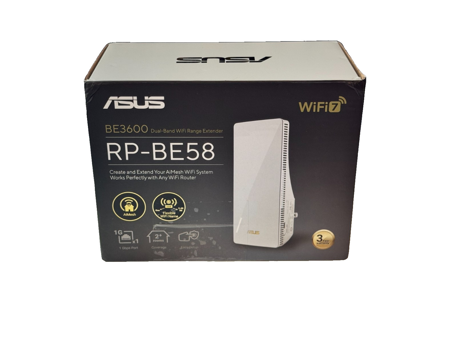ASUS RP-BE58 BE3600 Dual Band WiFi 7 (802.11be) Range Extender AiMesh