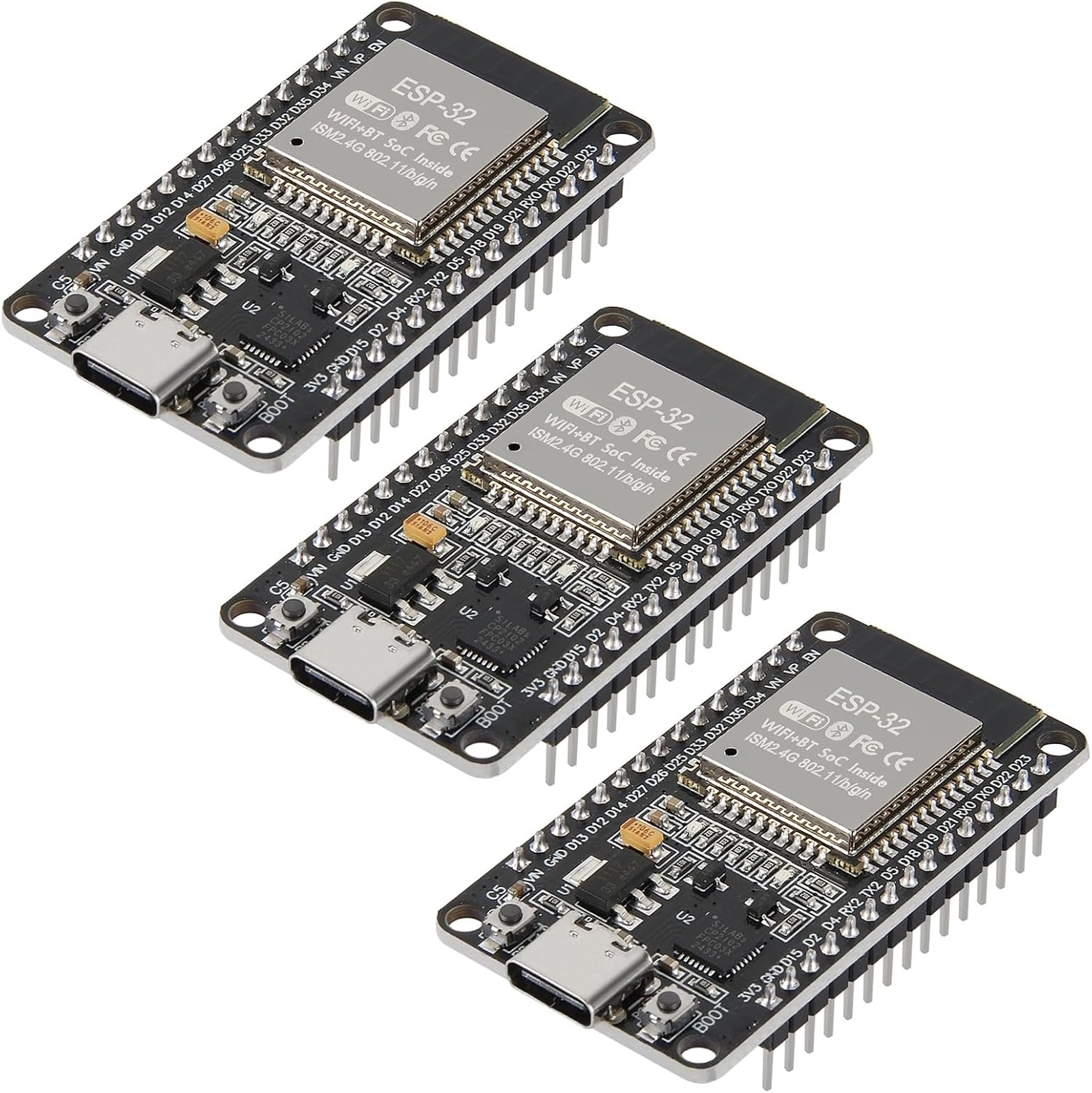 3PCS ESP32 Development Board USB C 30 Pins WiFi Bluetooth Dual Core Compatible