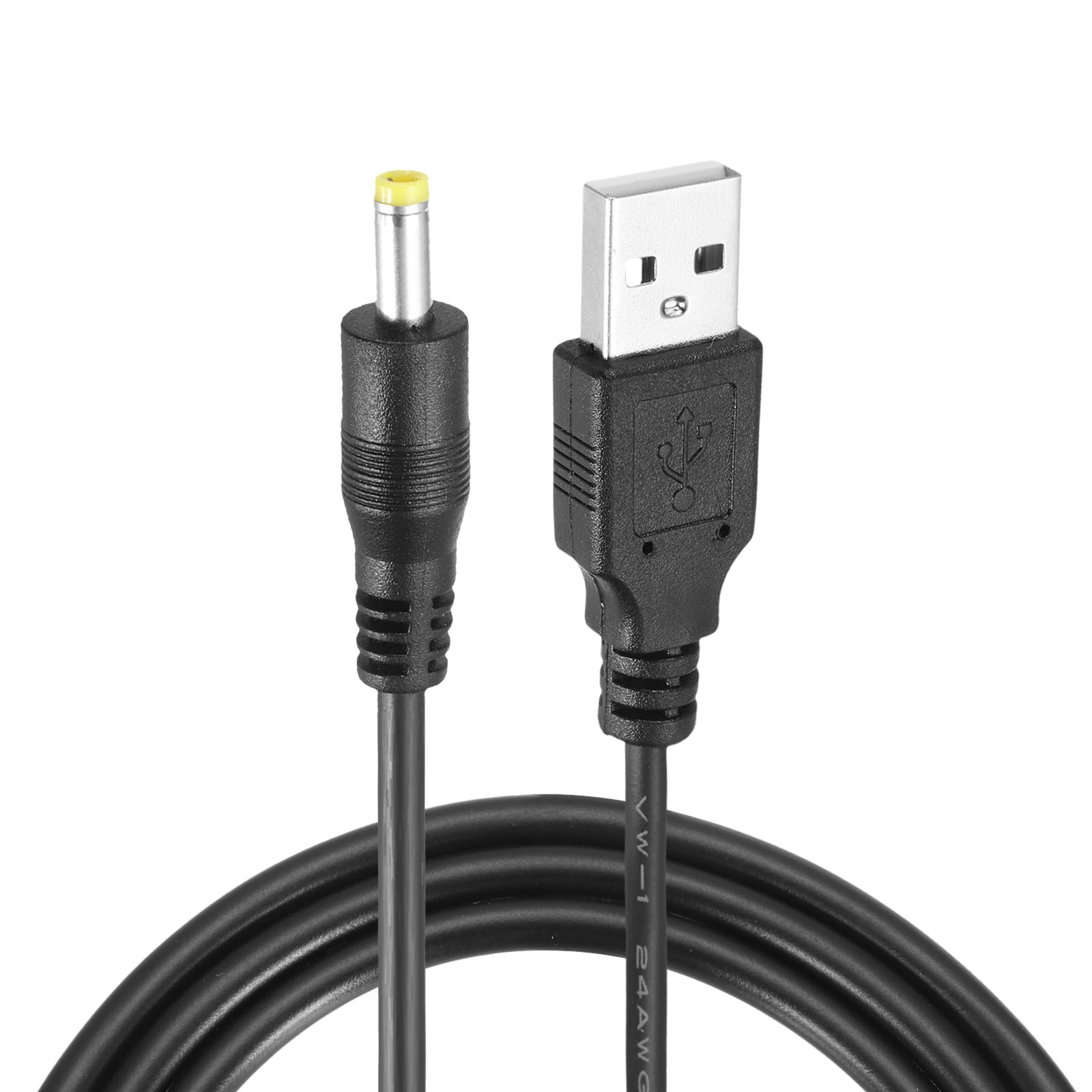 3.3ft USB A Type 4 x 1.7mm Straight Head Power Connector, Black