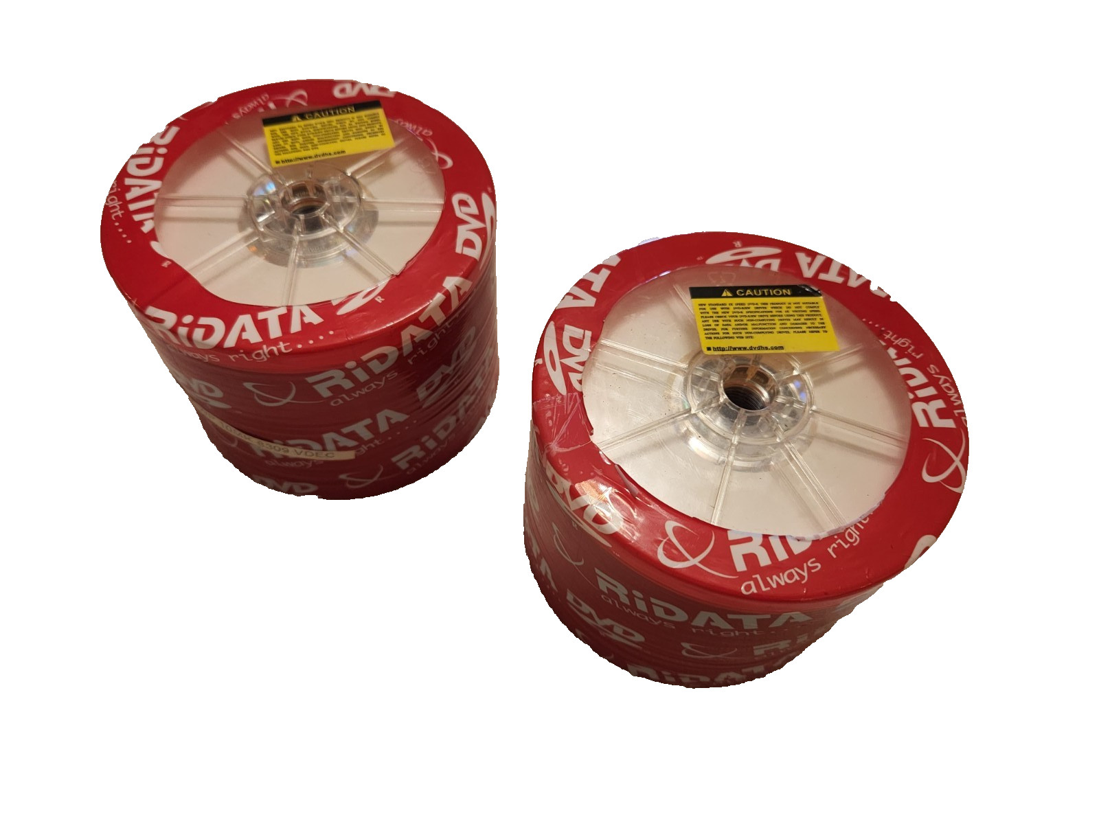100 RIDATA Blank16X  DVD-R DVDR Branded Logo 4.7GB Recordable Media Disc 2x50pk