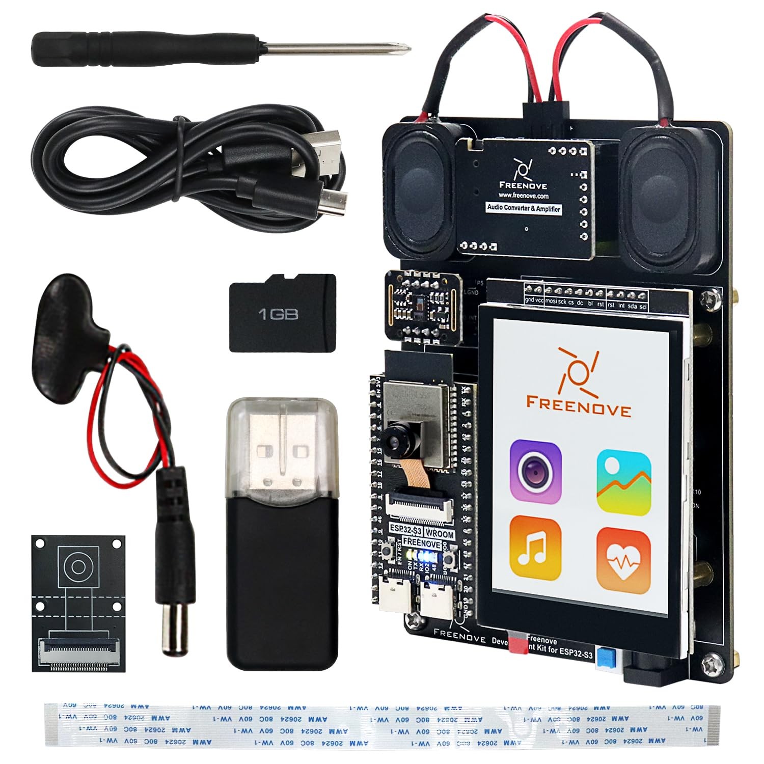 Development Kit for ESP32-S3-WROOM CAM (Included), Dual-core 32-bit 240 MHz M...