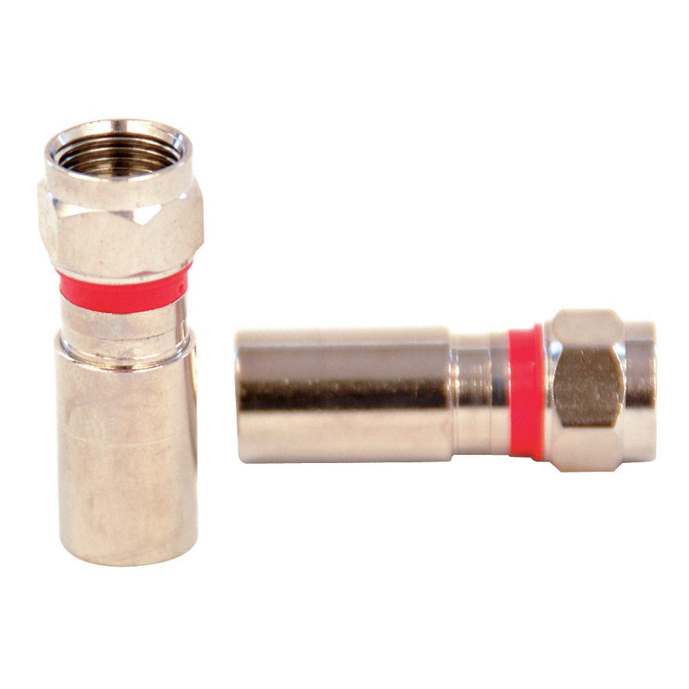 DOLPHIN COMPONENTS CORP DC-CF6Q Cable Coupler,F-Type/Male,RG6 Coax,PK10 12H904