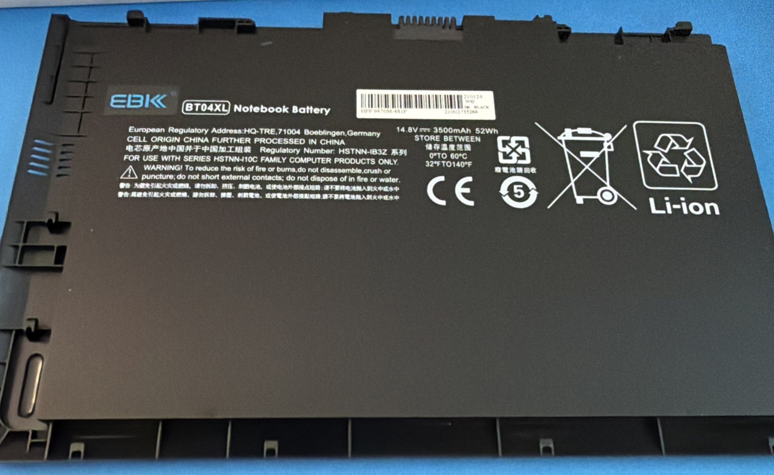 BT04XL For HP EliteBook Folio 9470m 9480m Notebook Battery 687945-001 682962-001
