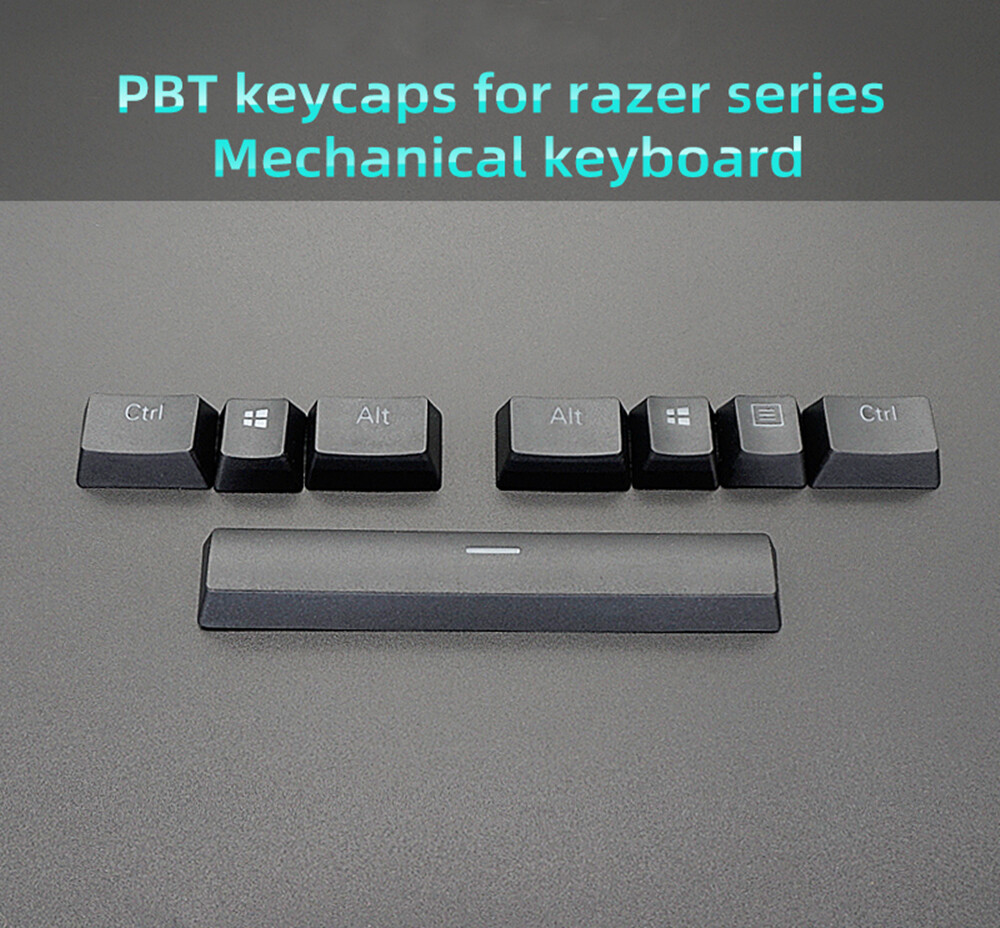8 Keys PBT Backlit KeyCaps Set Spacebar Ctrl OEM for Razer Mechanical Keyboard