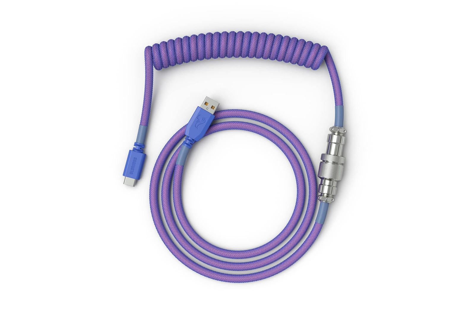 GLORIOUS Coiled Keyboard Cable USB-C to USB-A Artisan Braided 4.5ft Nebula