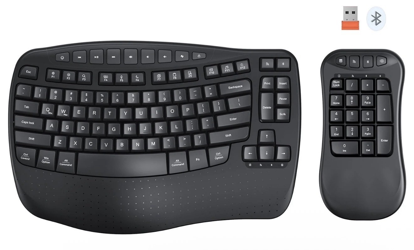 Meetion BTK9330 Wireless Keyboard, Design For Comfortable Use, NEW