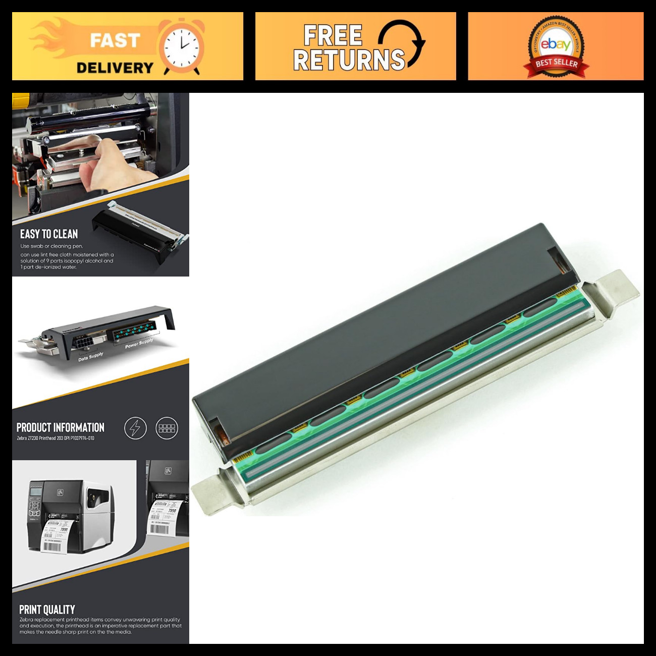 Replacement Printhead for Zebra ZT210 ZT220 ZT230 - 203 DPI Compatible Part