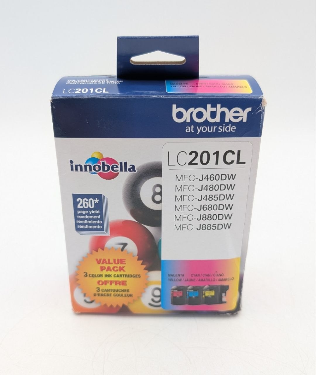 New Genuine Brother LC201 Cyan Magenta Yellow 3PK Ink Cartridges (READ)