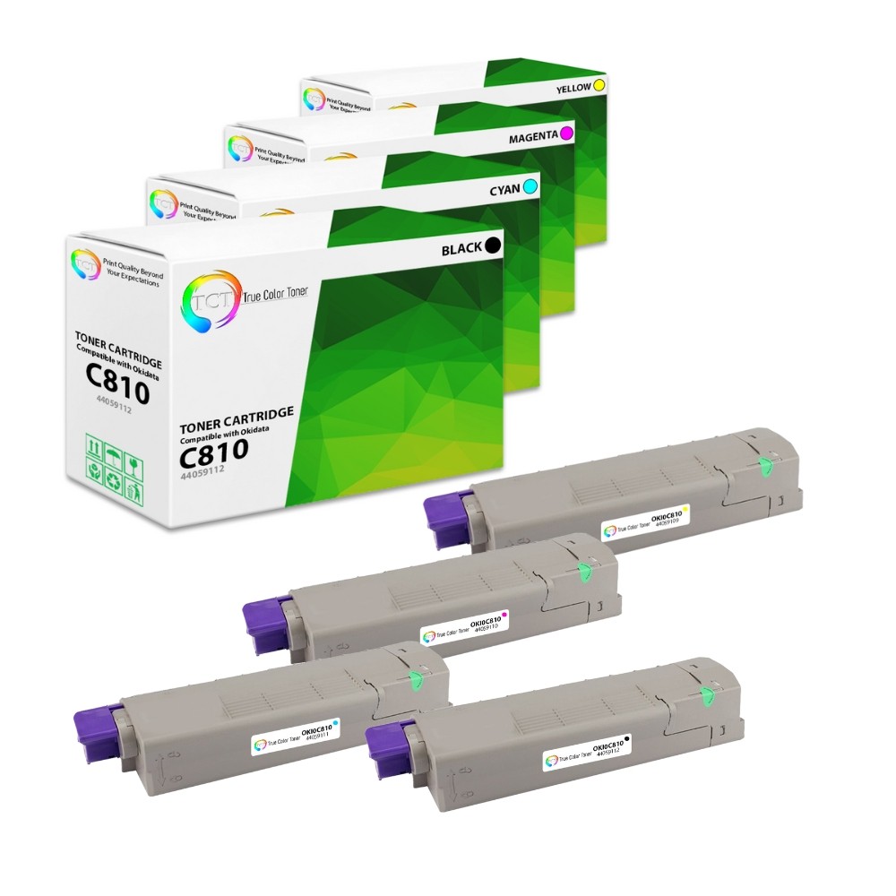 4Pk TCT For Okidata C810 C830 Compatible Premium Toner Cartridge Replacement