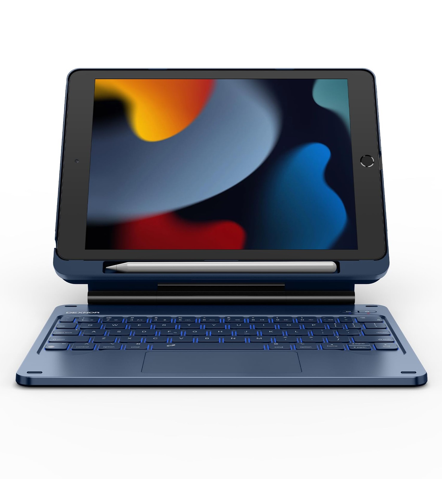 Dexnor iPad 10.2 9th 8th 7th Gen Keyboard Case Backlit Trackpad Blue Magnetic