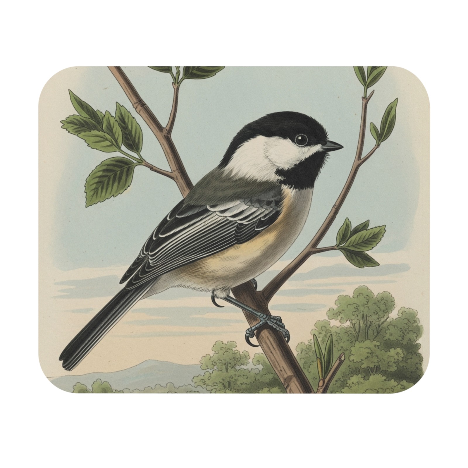 Black-Capped Chickadee Mouse Pad bird watcher avian desk office nature