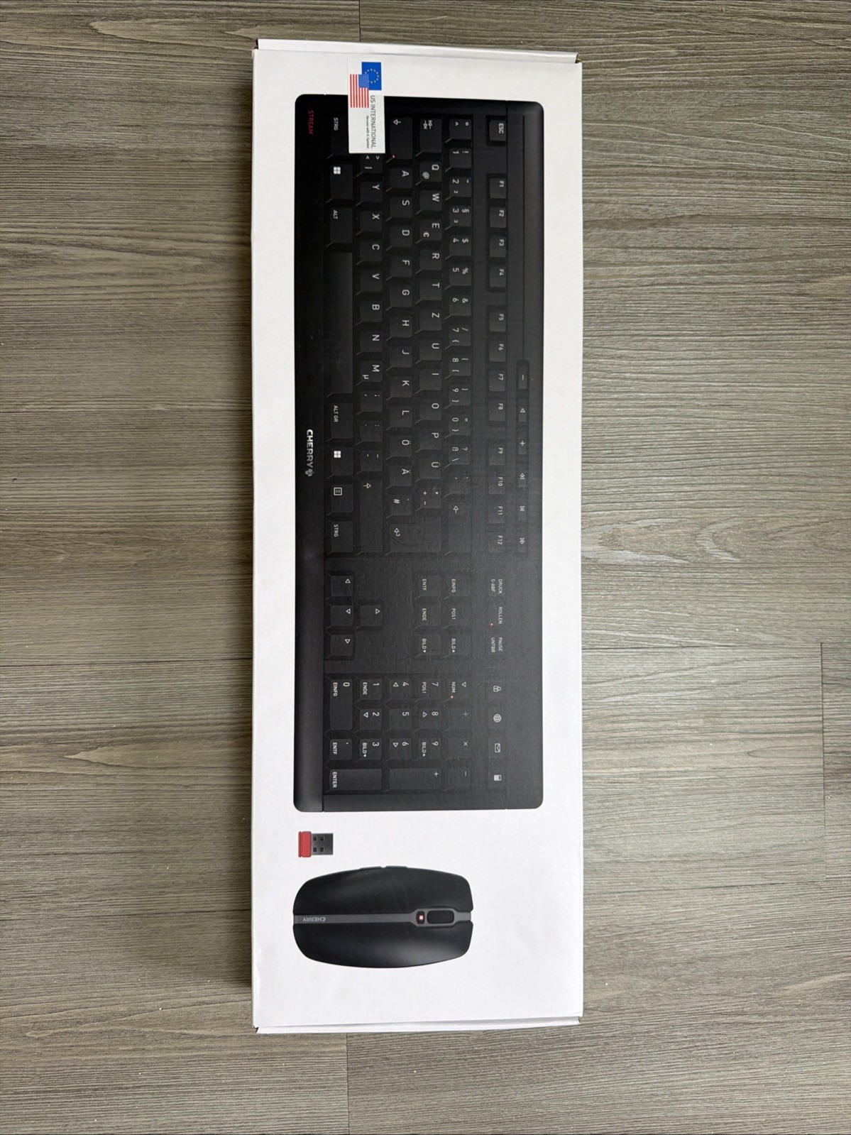 CHERRY Stream Desktop Recharge Keyboard and Mouse Wireless Combo (Black) Black