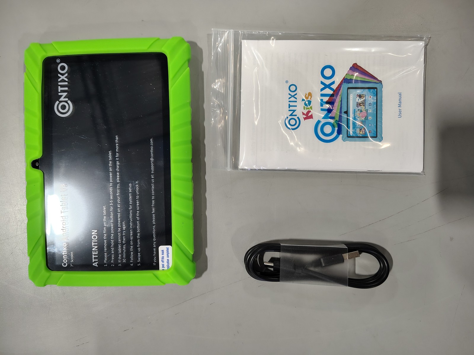 V8-2 7" TOUCHSCREEN 16GB MEMORY ANDROID TABLET PROTECTIVE CASE - GREEN CONTIXO