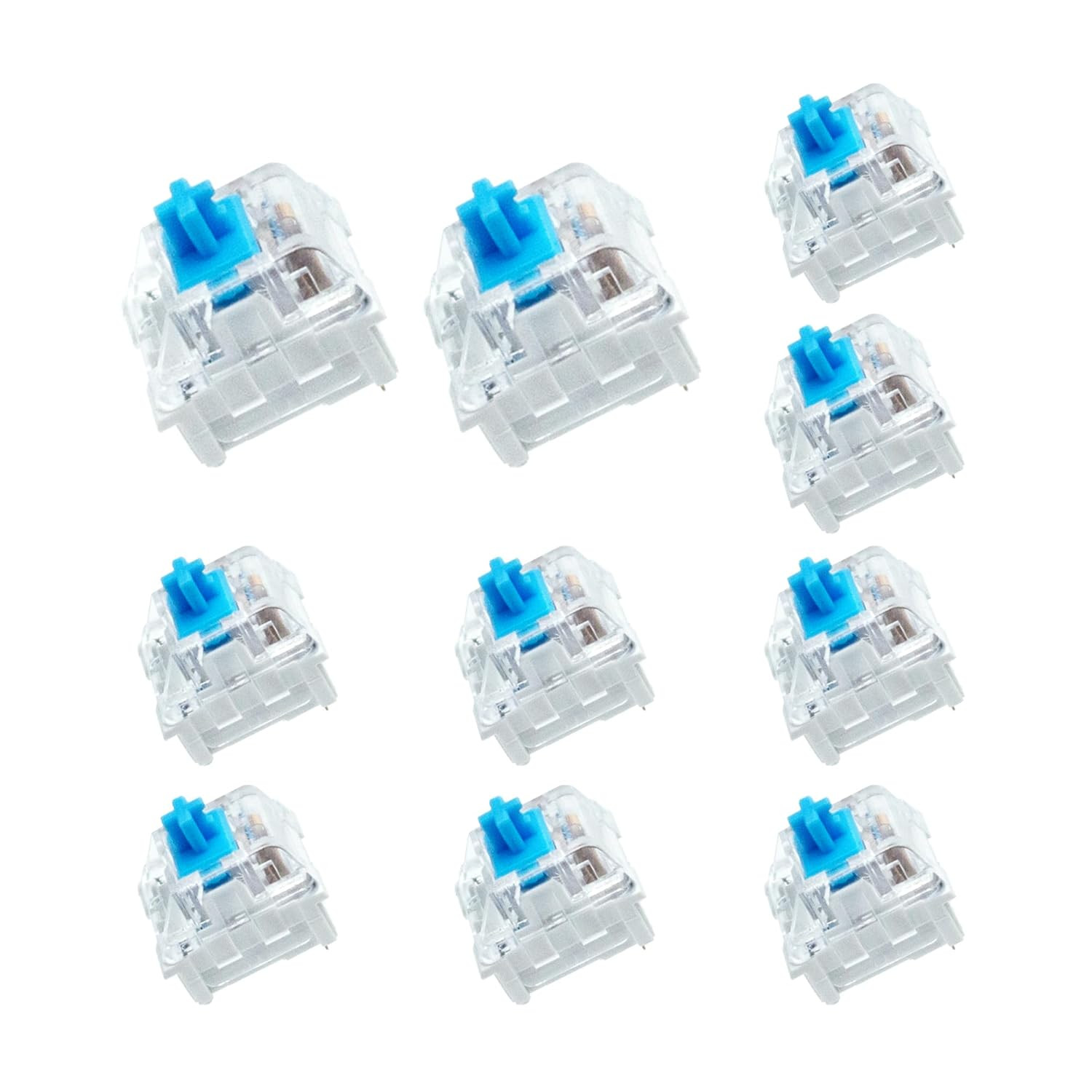 Blingkingdom 10 PCS Blue Switch Replacement 3 PIN Mechanical Keyboard Switches,