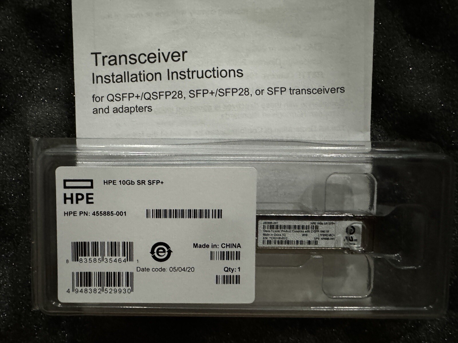 HPE BLc 10G SFP+ SR Transceiver