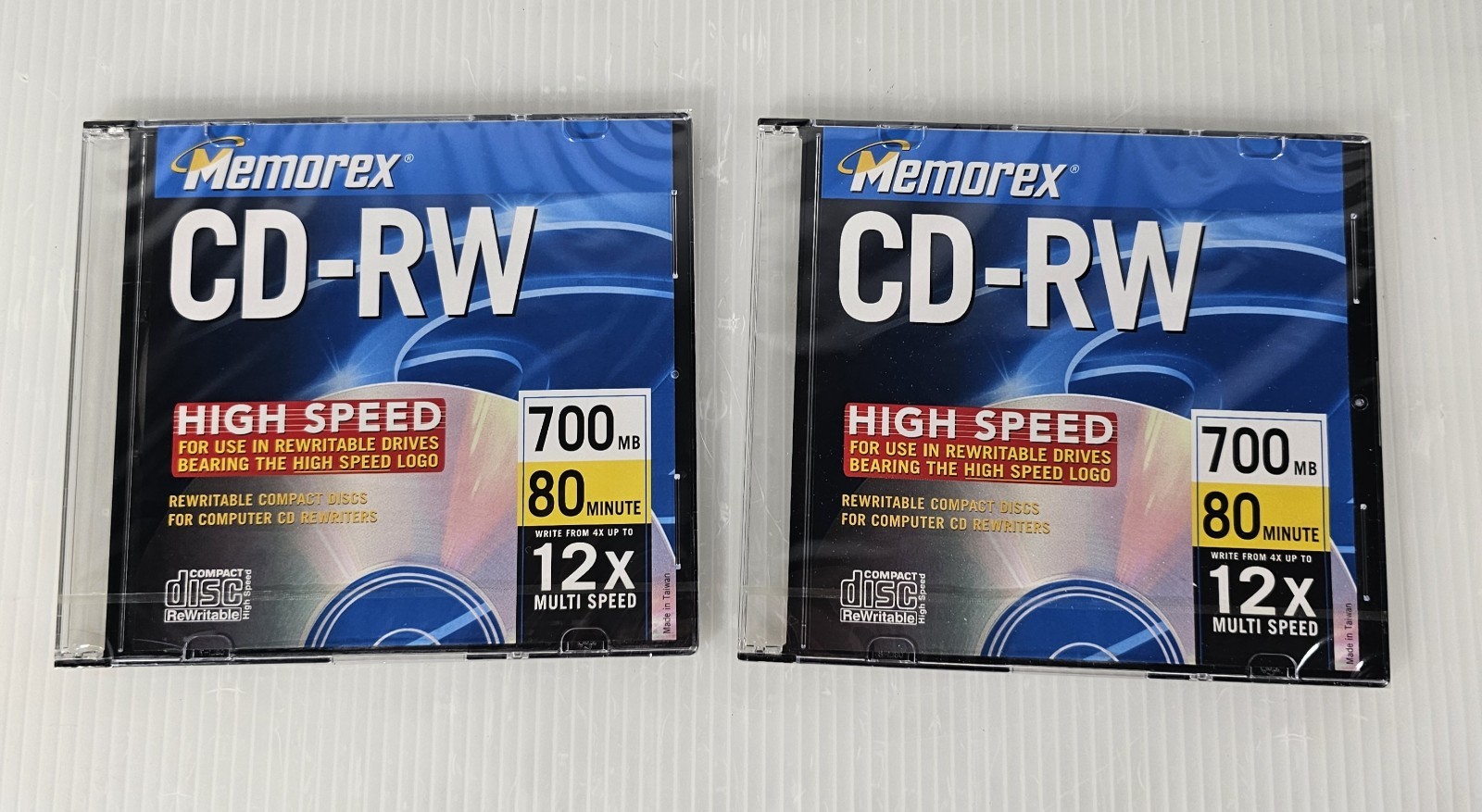 2 MEMOREX CD-RW 2 Pack 12X 700MB 80 Min Compact Discs NEW 