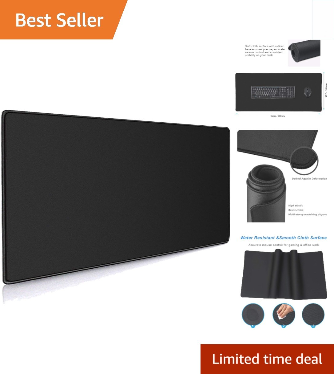 Washable 35.4x15.7 Professional Mouse Mat - Ideal for Gamers & Professionals