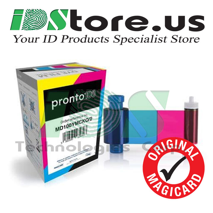 Genuine Magicard MD100YMCKO/2 Color Ribbon 100 prints for Pronto 100 Printer
