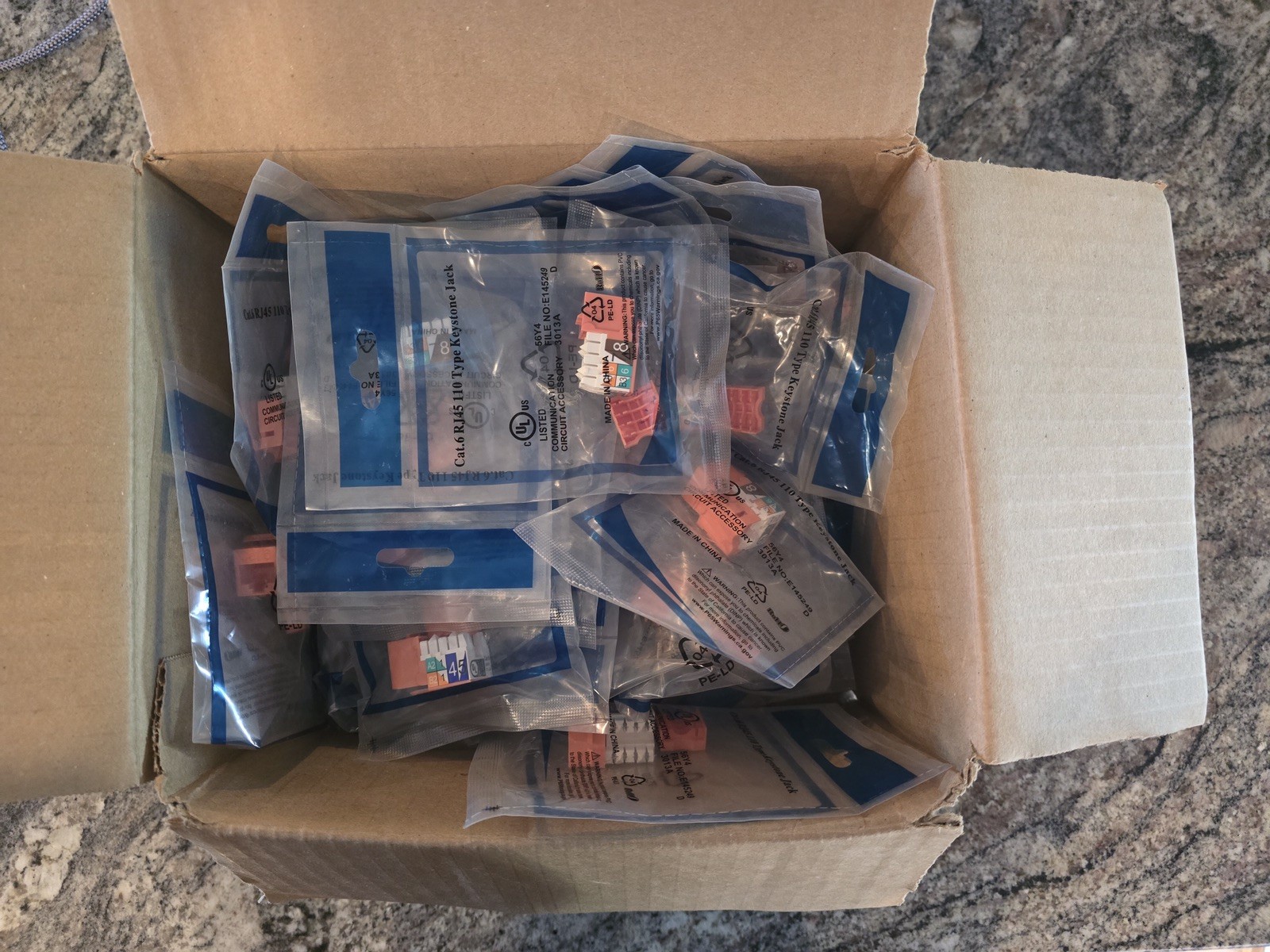 Monoprice Cat6 Punch Down Keystone Jack for 22-24AWG Solid Wire - LOT OF 40