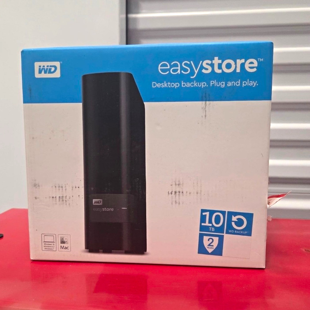 WD easystore 10TB Desktop External HDD Hard Drive, Black, Mac Compatible