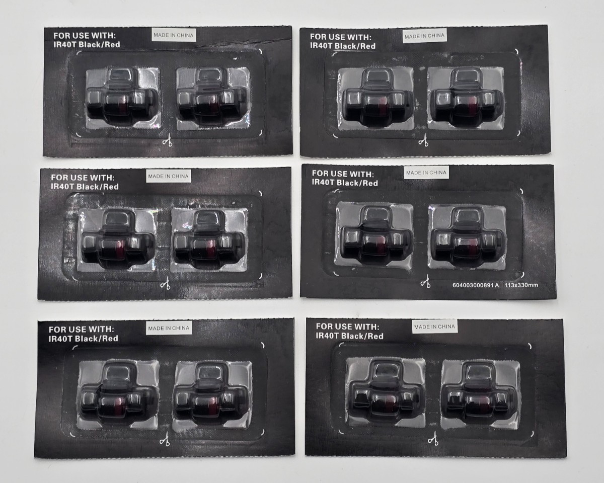 HALLOLUX IR40T Black Red Calculator Ink Rollers 12 Pack CP13 NR42 NEW