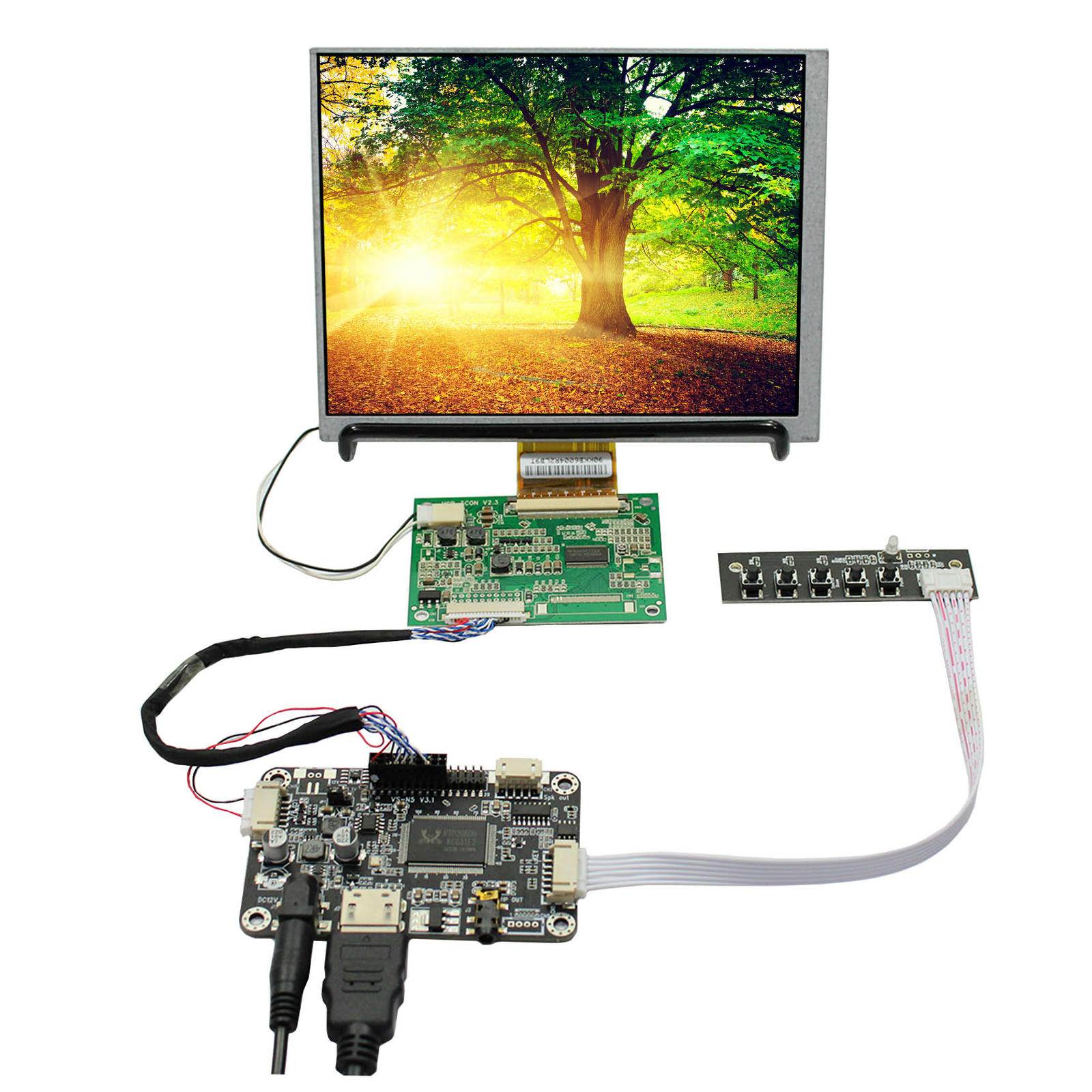Audio HD LCD Controller Board 7 inch LCD Screen CLAA070MA0ACW 800X600