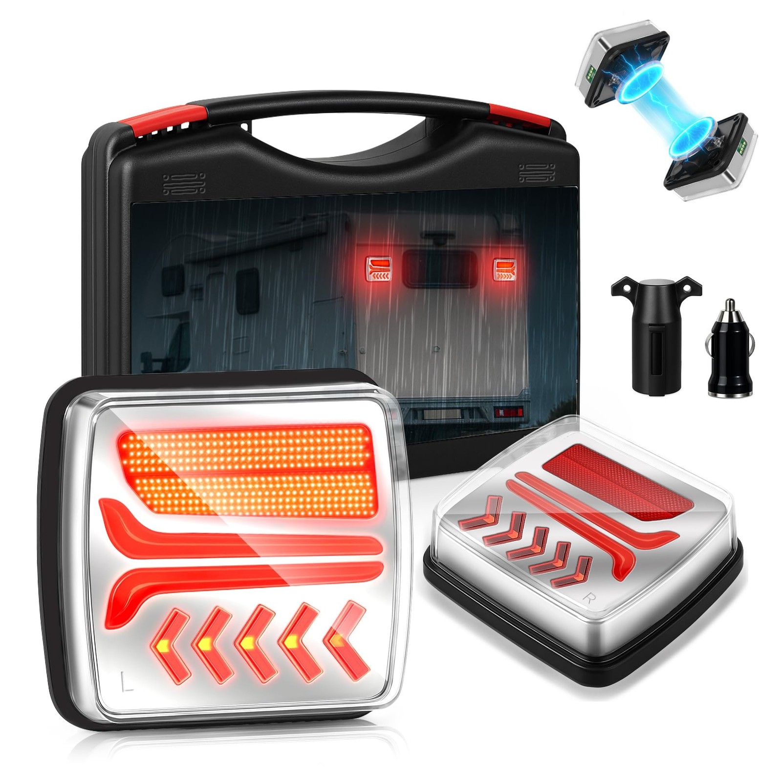 Wireless Trailer Lights Magnetic - Bluetooth LED Trailer Lights, High Brightn...