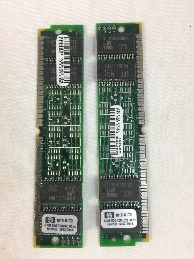 16MB (2) 8MB EDO NON-PARITY 60NS SIMM 72-PIN 5V 2X32  PC MAC Unix Printer Apple
