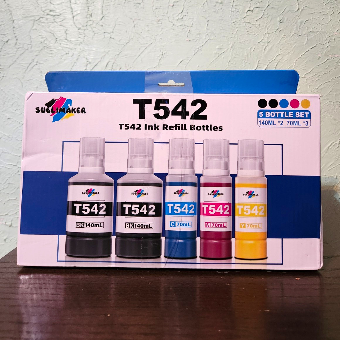 Sublimaker T542 Ink Refill Bottle Set BK/C/M/Y for Epson EcoTank ET-5850