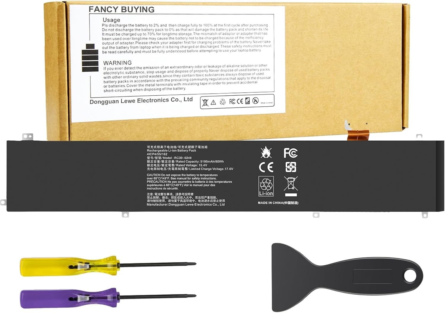 RC30-0248 Battery for Razer Blade 15 Advanced 2018–2021 80Wh 4ICP4/55/162